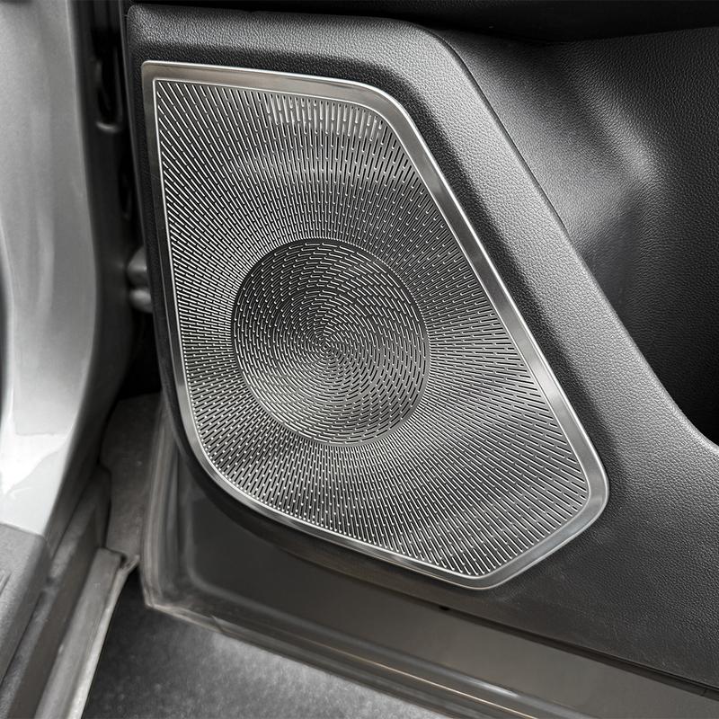 For Chevrolet Equinox 2025 2026 4PCS Black Stainless Steel Car Door Speaker Decoration Cover Trim Interior Accessories