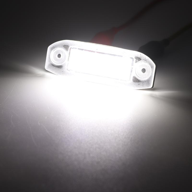 2pcs No Error LED License Number Plate Light For Volvo V70 MK III XC70 MK II 2007+ S60 MK II V60 2010+