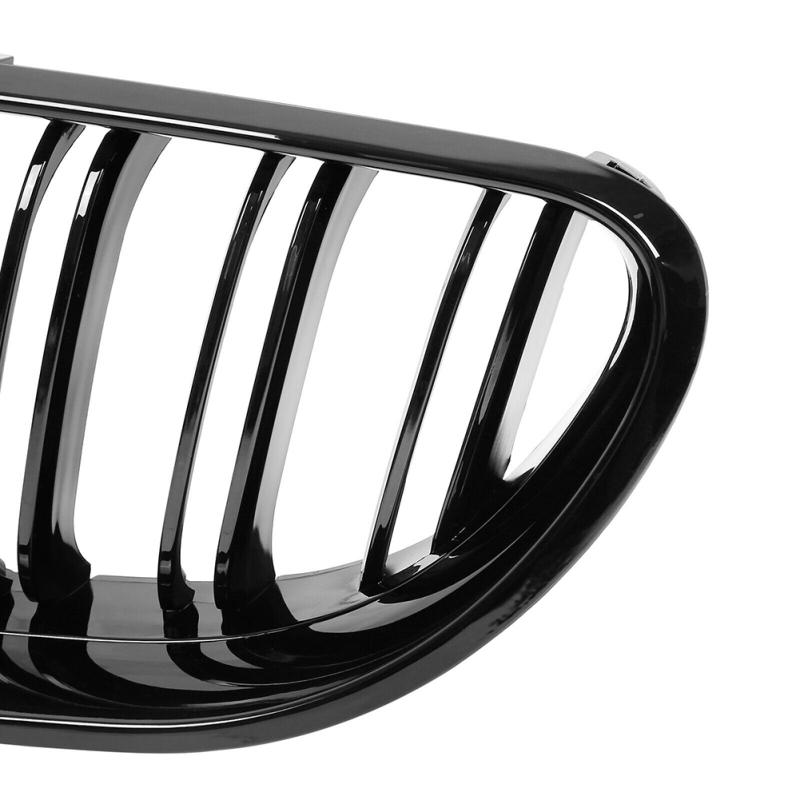 Cheap 2Pcs Car Hood Kidney Grill Double Line Front Bumper Grille Cover