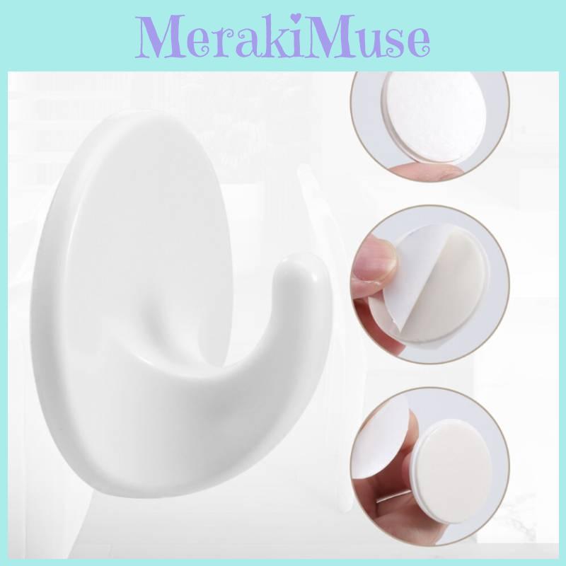 Self Stick 6 Pcs Plastic Hooks Set For Lightweight Storage And Wall Hanging Applications