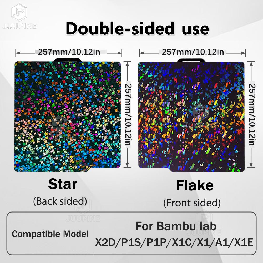 Piastra di Stampa X2D P2S per Bambu Lab A1 P1P P1S Liscia X1C Lamiera d'Acciaio a Molla Doppia Faccia Stampa 3D Per Bambu X2D Piastra di Stampa P2S 3