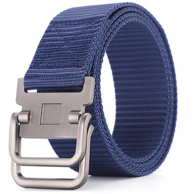 Double Buckle Men'S Nylon Belt, Women'S Casual Pants Belt Student Canvas Belt