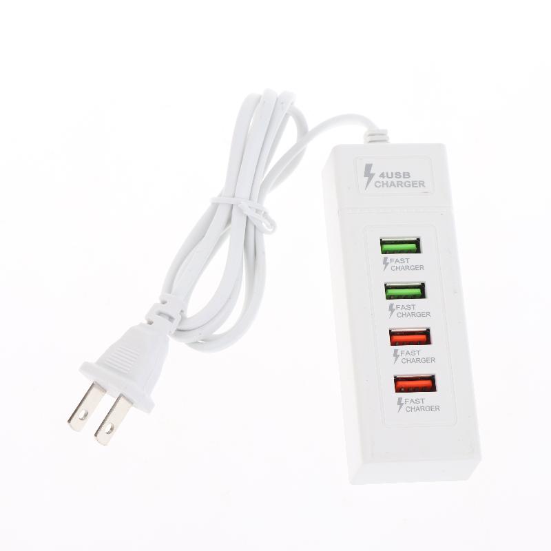 4 Ports Usb Quick Charger Charging Usb C Charger Power Strip Multi Splitter Adapter Portable Travel Charger