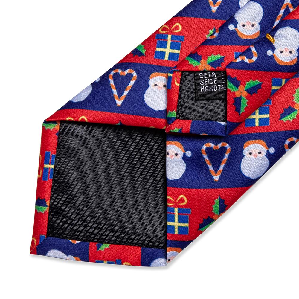 DiBanGu Christmas Ties for Men Holiday Silk Festival Tie and Pocket Square Cufflinks Set Mens Gift Party Xmas Necktie