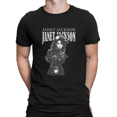 Unisex Amerikan Pop Müzik Endüstrisindeki Şarkıcılar Ve Aktörler Tişörtü Janet Jackson Saf Pamuklu Giysiler Yenilikçi Kısa Kollu