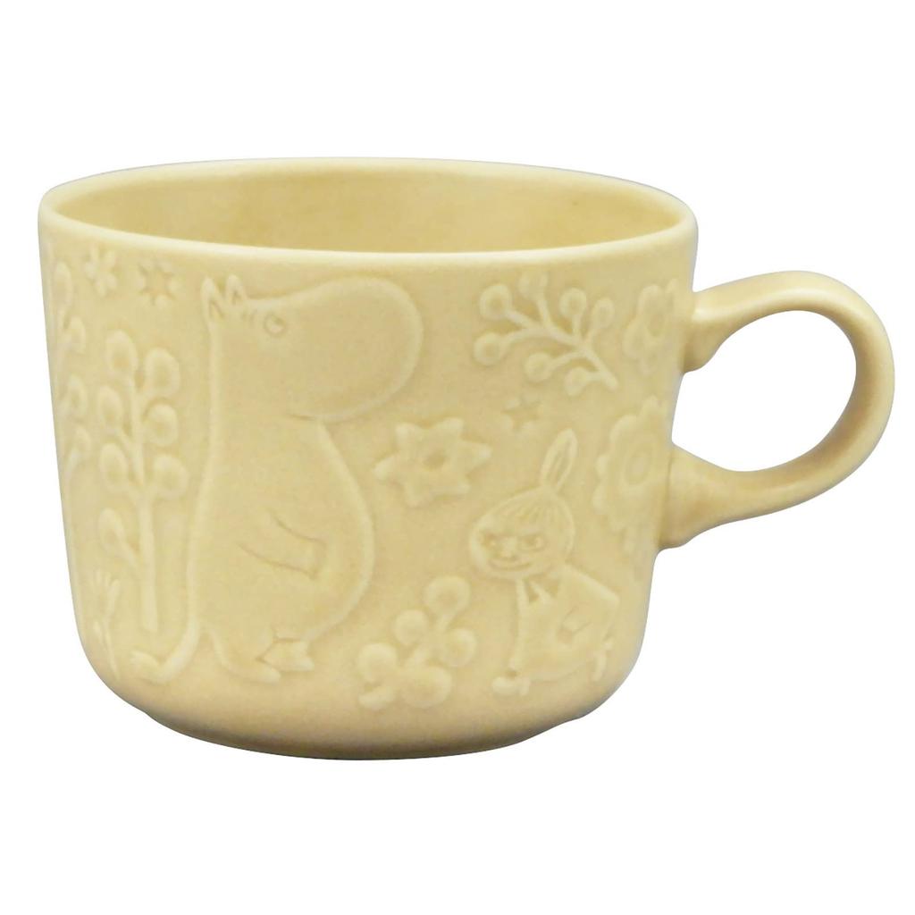 Yamaka Shoten MOOMIN Microwave and Dishwasher Safe Moomin Nordic Day Wedding Made In "Caverly" Mug, "Strolling," Plain, Kiln-Tempered Glaze, Linen,