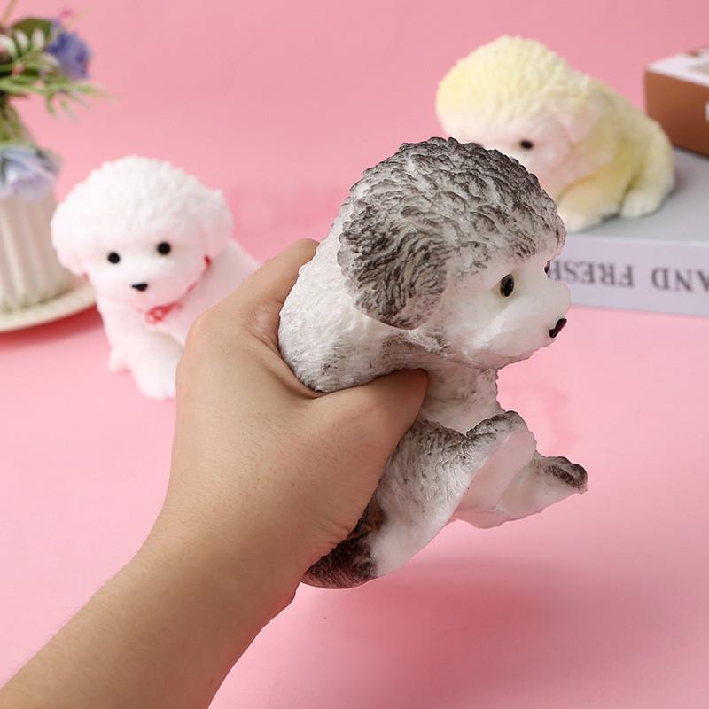 Tpr Large Teddy Dog Figurine With Soft Sitting Design For Gift And Collectors