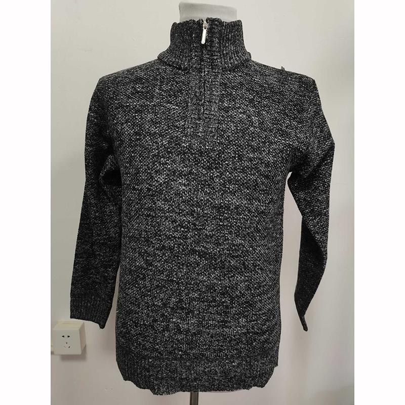 Herren Fleece Dickerer Pullover Halber Reißverschluss Rollkragen Warm Pullover Schlank Gestrickt Wollpullover Frühling