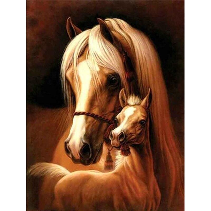 DIY 5D Diamond Painting Steed Horse Diamond Embroidery Animal Cross Stitch Full Round Drill Mosaic Rhinestone Manual Home Decor