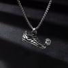Punk Style Sports Shoes for Men with Chain Pendant Necklace and Clothing Accessory