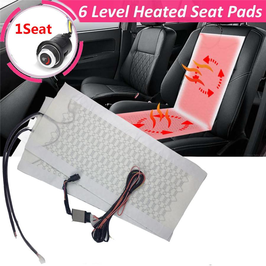 Rotary Switch with six Universal Carbon Fiber Heated Seat Heater 12 V Pads 6 Lev