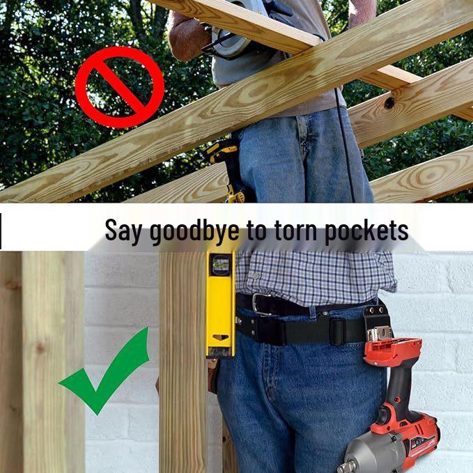 Versatile Clip-On Tool Belt for Cordless Drills, Tape Measures, Hammers, Etc.