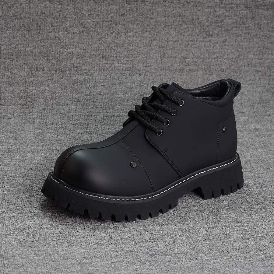 

Spring and autumn new men s casual leather shoes men s fashion versatile breathable retro thick-soled non-slip tooling leather shoes trendy shoes 44