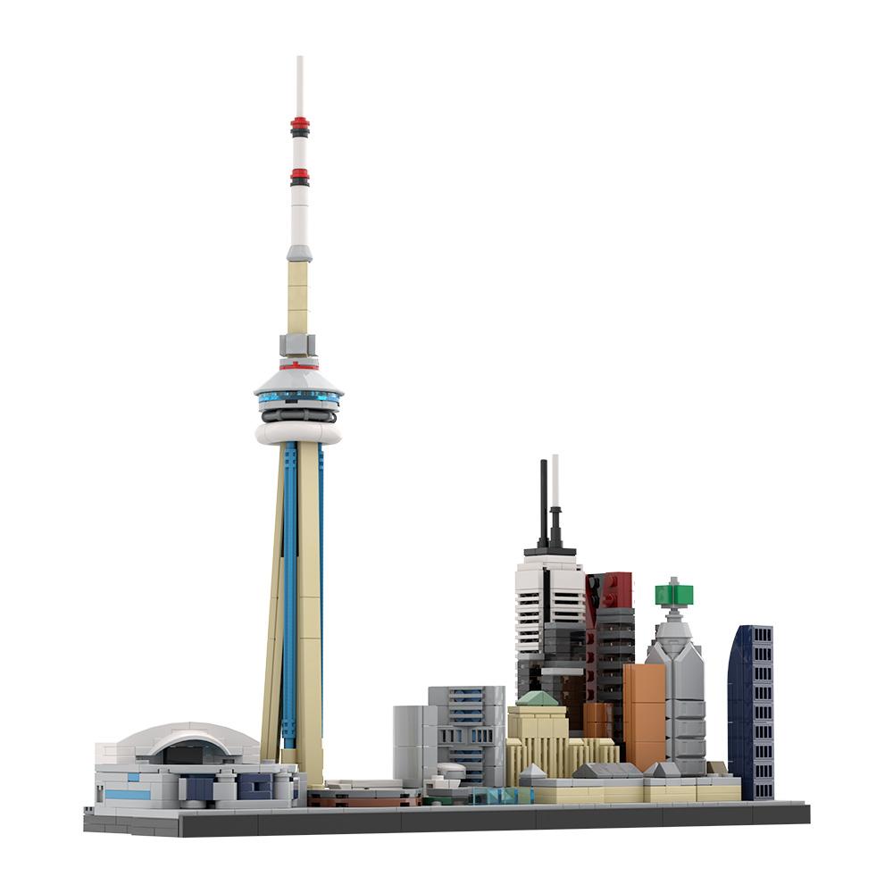 Activating Toys Unisex Moc City Of Toronto Skyline Building Blocks Model City Of Toronto Skyline Architecture Street View Bricks Assembly Toys Gifts