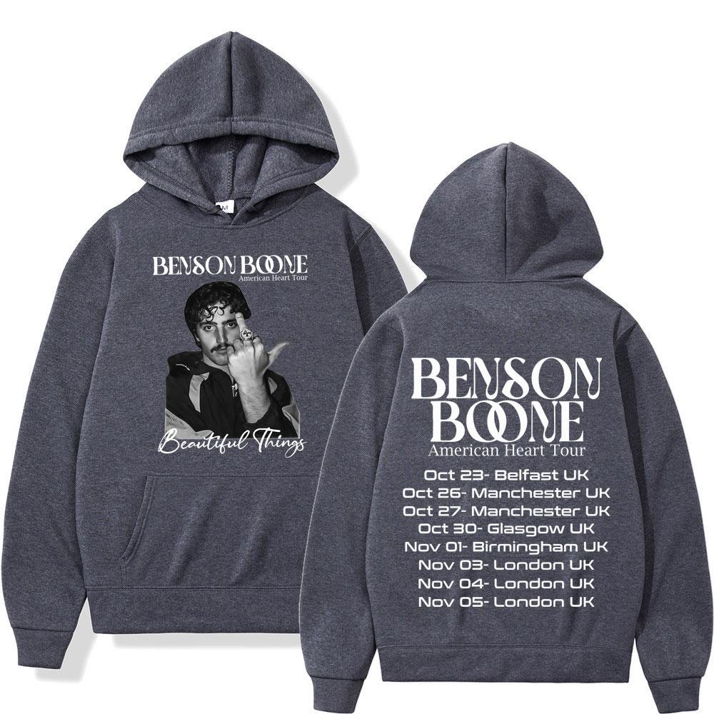 Benson Boone Concert Tour Merch 2025 Hoodie Men Women Gothic Punk Pullover Oversized Hip-hop Sportswear for Autumn and Winter