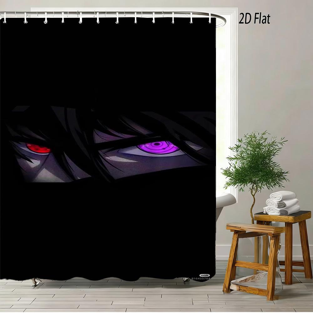 2D Flat Naruto Anime Minato Namikaze Collage Print Waterproof Shower Curtain For Bathroom Decor