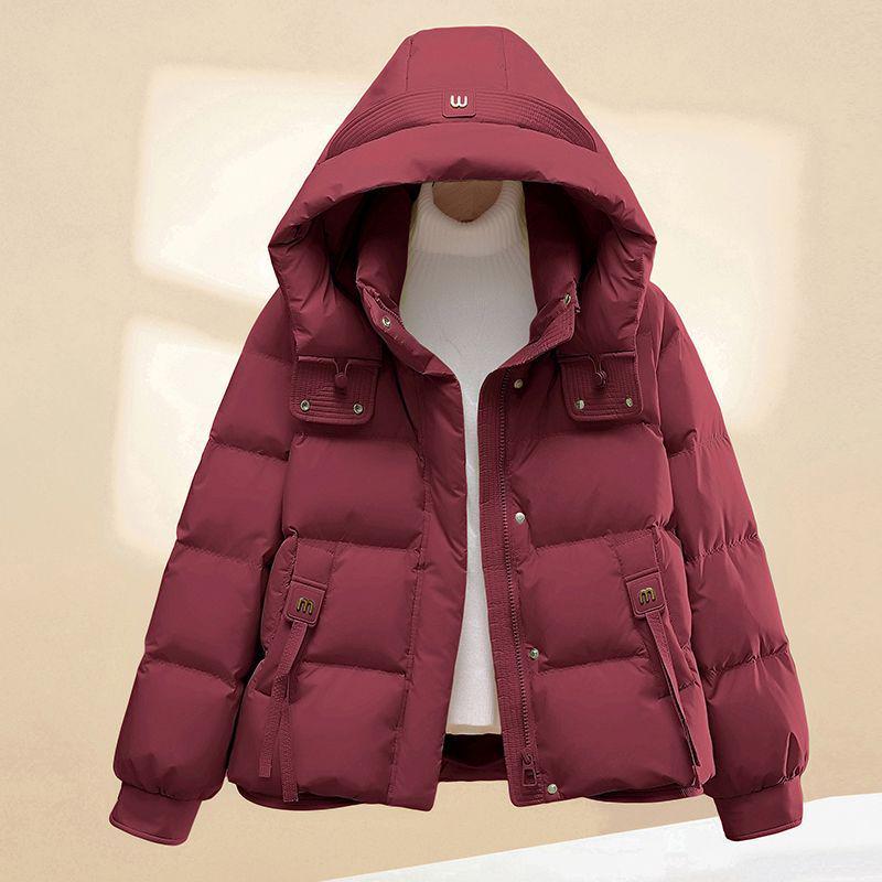 Palton Scurt de Bumbac pentru Femei - Iarnă 2025 Stil Coreean, Croială Lejeră Versatilă, Guler Înalt Îngroșat, Jachetă Trendy Căptușită cu Bumbac