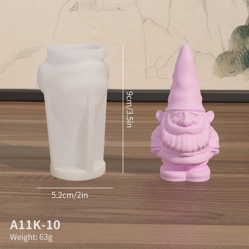 New Faceless Dwarf Candle Silicone Mold Handmade 3D Santa Claus Aromatherapy Cream Resin Doll Mold Christmas Party Crafts Gift