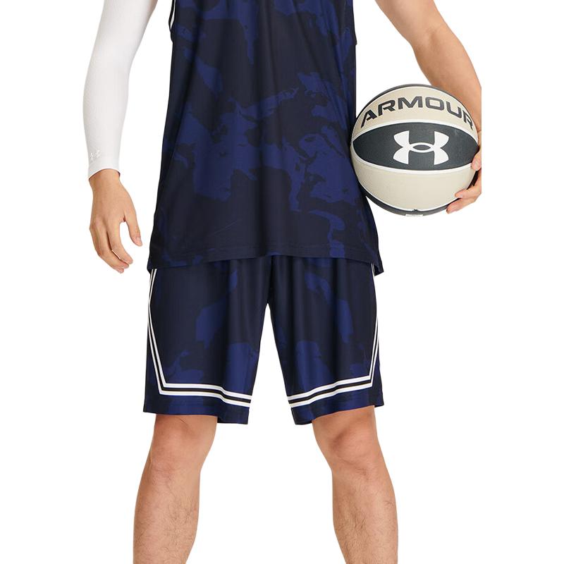 Under Armour Loose Fit Mid Rise Lightweight Five Point Sports Shorts Men shorts Dark-Blue 24500210-409