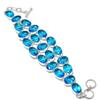 London Blue Topaz Oval Shape Gemstone Bracelet Latest Adjustable Link Jewelry 8"
