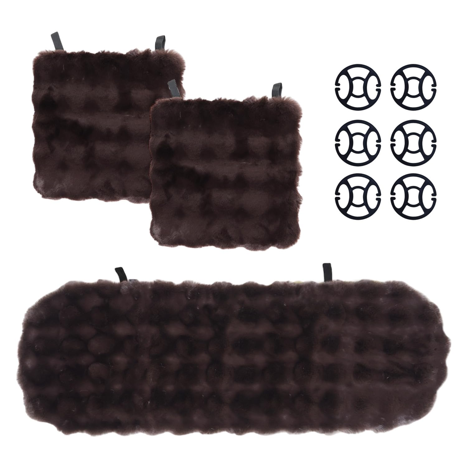 

Fluffy Car Seat Cute and Stylish Seat Covers for and Rear Light Long Fur Car Accessories Bear Set of 3 Passenger Rear [MRG] Cushions, Driver,