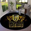 Al-Ittihad FC Round Area Rug,Carpet Rug for Living Room Bedroom Sofa Playroom Decor,Non-slip Floor Mat