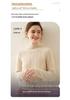 Women's Thick Diamond Pattern Cashmere Sweater - Half-High Neck, Gentle Style, Warm Loose Fit, Short Knitwear for Autumn and Winter