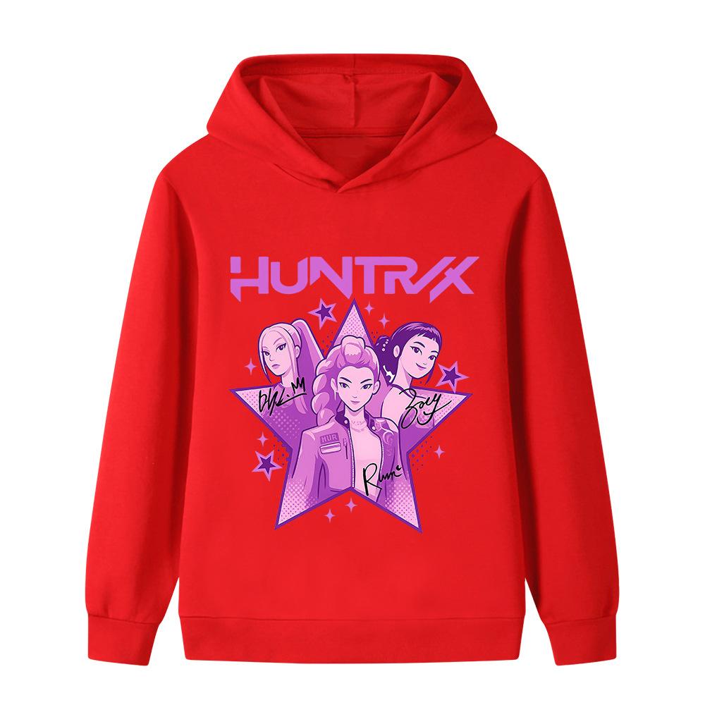 Autumn Winter Kpop Demon Hunters Pattern Hoodies Fashionable Casual Warm Sports Long Sleeved Children's Boy and Girl Kids Unisex Hooded Sweatshirts