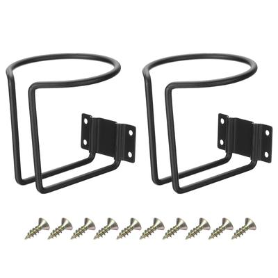 Uxcell 2pcs Boat Ring Cup Holder Universal Wall Mount Boat Cup Drink Holder for Marine Black 3" Boats, Trucks, RVs, Trailers, Yachts,
