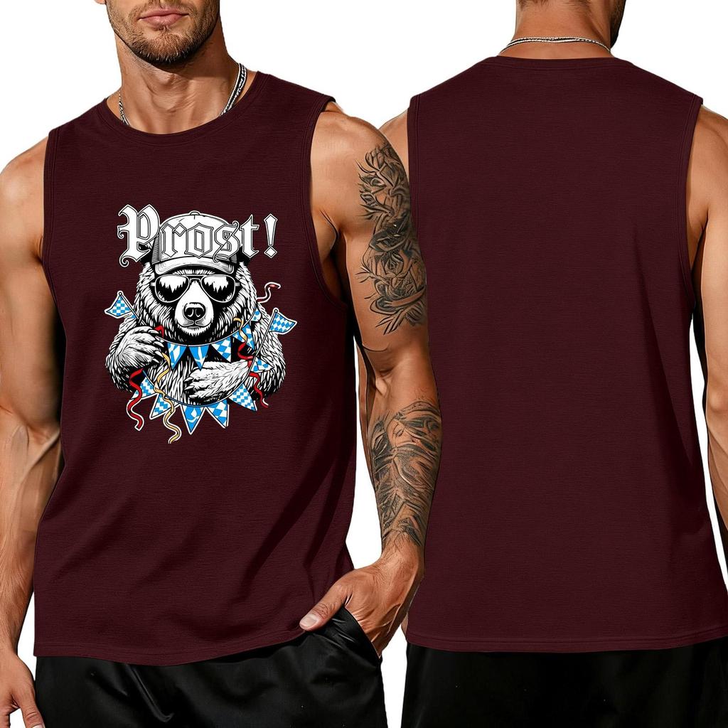 Ärmelloses Tanktop für Herren, lässiges Sommerhemd, lockere Passform, leicht, atmungsaktiv, Muskel-T-Shirt für Outdoor-Sport und Alltag