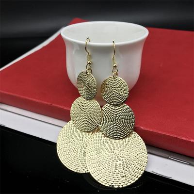 Exaggerated European & American Electroplated Metal Hoop Earrings