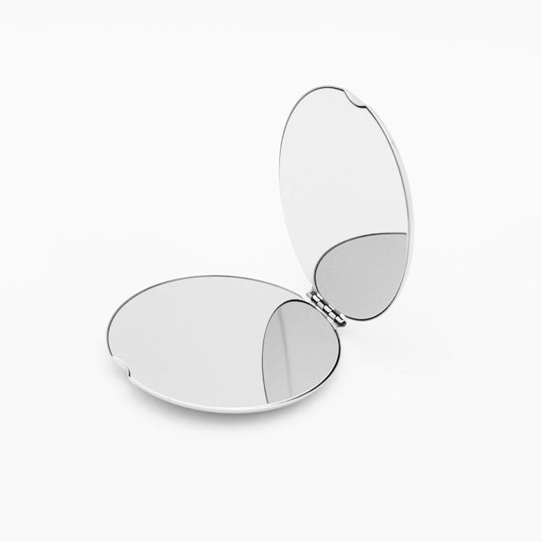 Compact Stainless Steel Unbreakable Makeup Mirror with Laser Engraved Logo