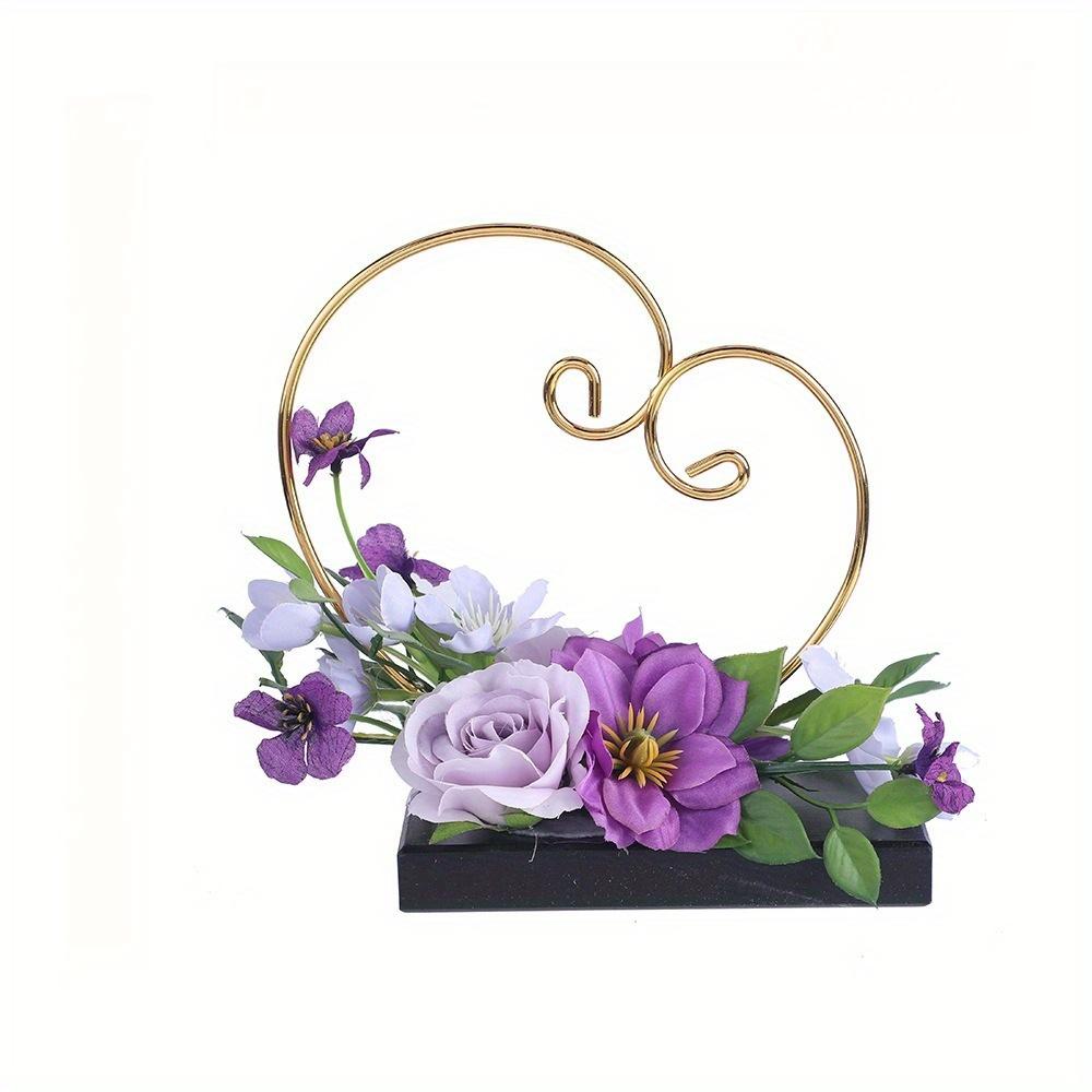 1Pc Nordic Artificial Flower Iron Storage Ornaments Retro Love Ring Rack