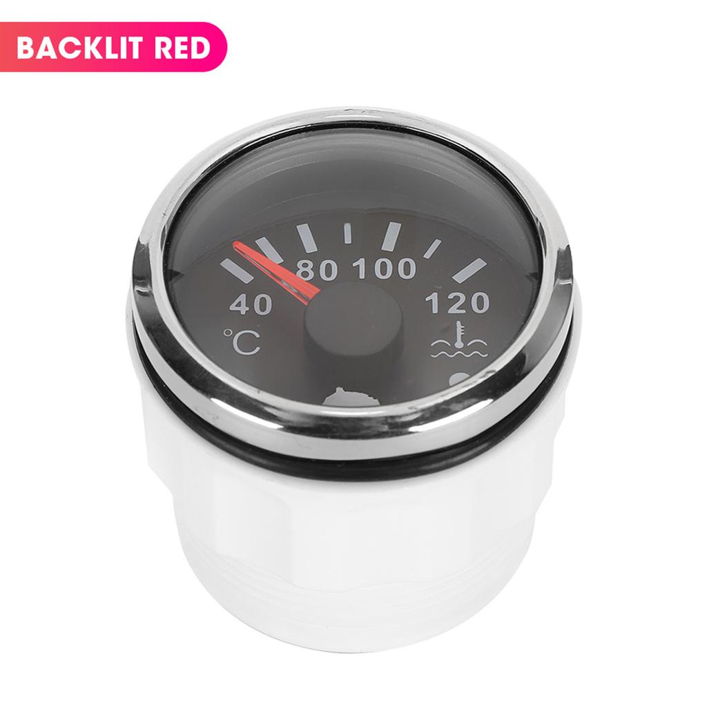2in Cooling Water Temperature Gauge 40‑120 Celsius  Smart Alarm IP67 Waterproof 12VCelsius24V 0‑190ohm  Sensor