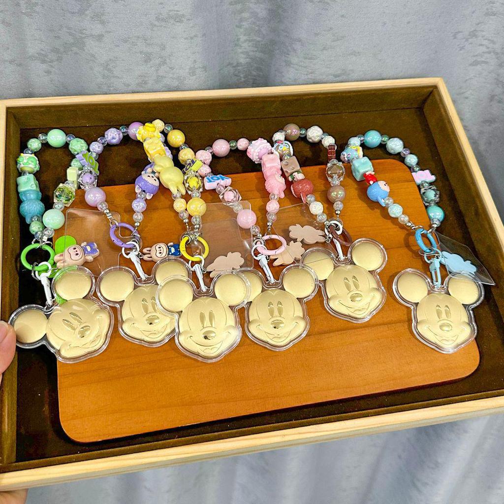 Mickey Mouse 999 Pure Gold Mobile Keychain Pendant - Cute Cartoon Souvenir Charm