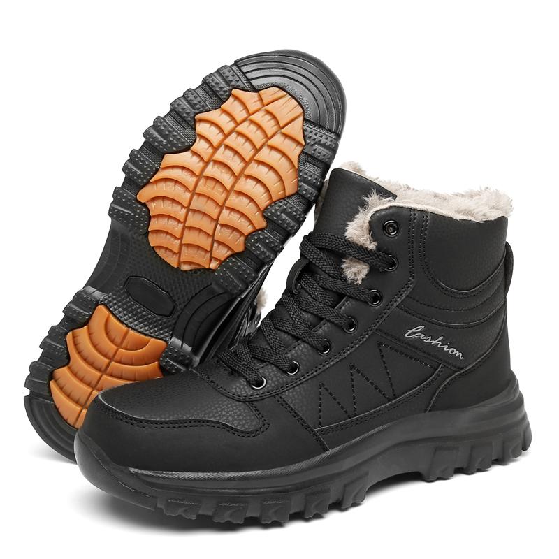 

TUINANLE Warm Winter Men Ankle Boot Outdoor Comfortable Work Fur Snow Boots for Women Plush Outdoor Shoes 35 чёрный