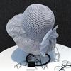 WTEMPO Elegant Mesh Bow Casual Summer Outdoor Sunscreen Hats Women's Solid Color Breathable Bow Wide Brim Sun Hats