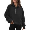 Popular European and American autumn and winter new hooded zipper thickened sweater top women