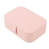 Jewelry Case Portable Beautiful Pink Necklace Ring Ear Stud Storage Box Adjustment Leather Travel