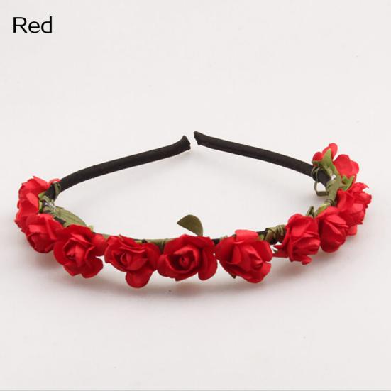 Rose Flower Headband Festival Wedding Garland Summer Beach Boho Floral Hairband