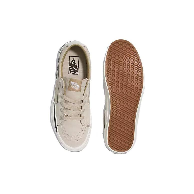 Vans Sk8 Non-Slip Durable Breathable Low-Top Skate Shoes Unisex Sneakers Off-White VN000CRNBYS