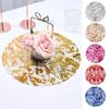 10PCS Round Table Mats Metallic Foil Disposable Table Mats New Gold Placemats  Wedding Decoration