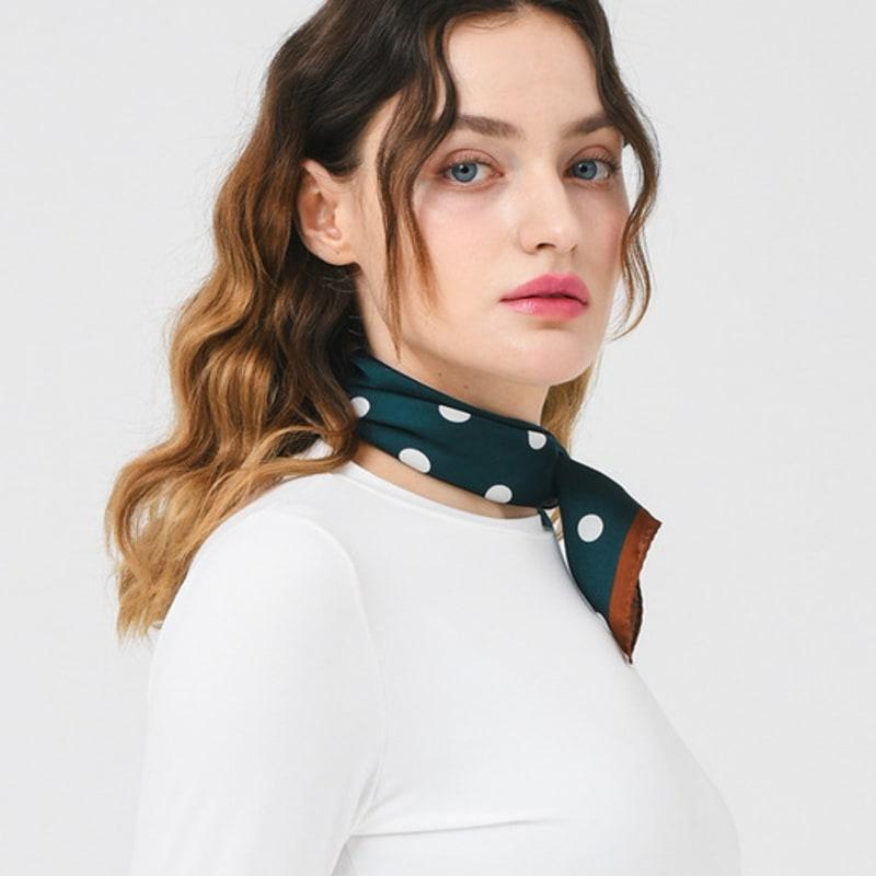 DOYOUKNOWMC ALL SEASON Golf Thick Dot Print Green Scarf