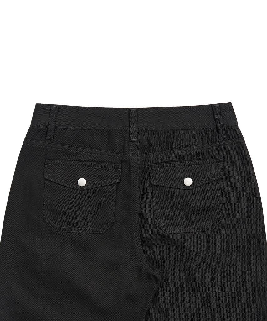 Pepeulli Mini Pocket Boots Cut Cotton Pants (Black)