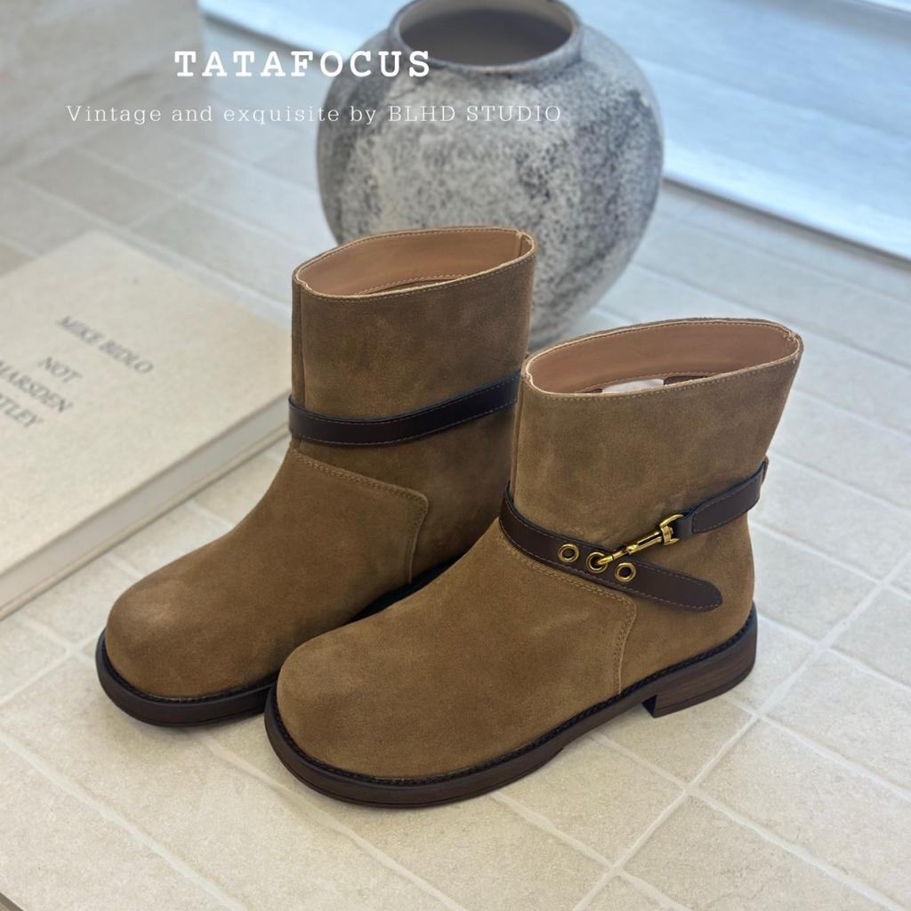 Flat-bottomed versatile Martin boots women's 2025 new autumn women's boots women's popular short boots non-slip soft sole not tired feet