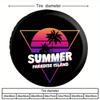 Stylish Summer Paradise Island Tire Cover - Cool Design With Palm Trees & Sunset, Durable Polyester, Windproof, Dustproof, UV Pr
