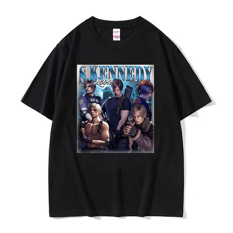 I Heart Leon Kennedy Potisk Trička Pánské Dámské Oblečení Móda Vintage Tričko Pánské Oversized Bavlna Krátký Rukáv Tričko Top
