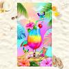 Luxury Ocean Wave Letter Floral Beach Towel Super Soft Quick Dry Sand Free Bath Blanket For Women Vacation For Adults Large