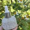 Skleněná lahvička s kapátkem s diamanty – 30ml luxusní nádobka na esenciální oleje na parfémy a péči o pleť