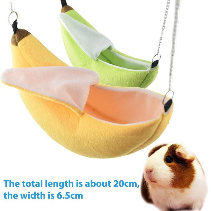 Yenilik Muz Şekli Yuva Peluş Pamuk Hamster Sıcak Yataklar Hamster Aksesuarları